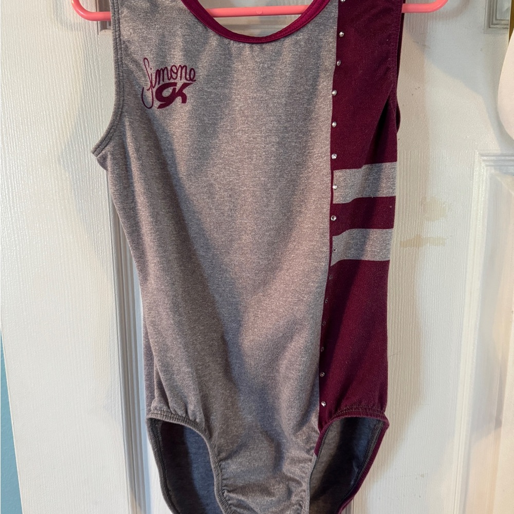GK Kids Bodysuit in Gray and Maroon